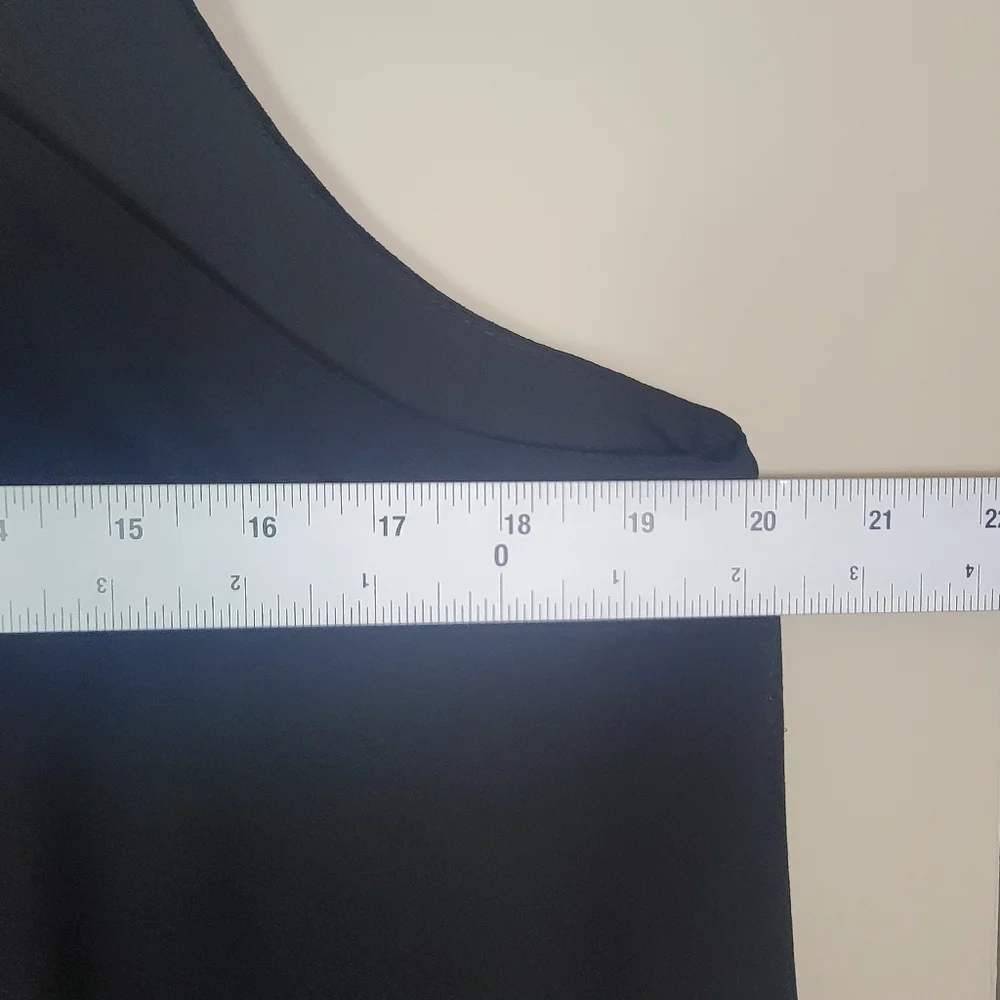 Max Studio Black Crepe Georgette Beaded‎ collar Halter Trapeze Dress XS N…